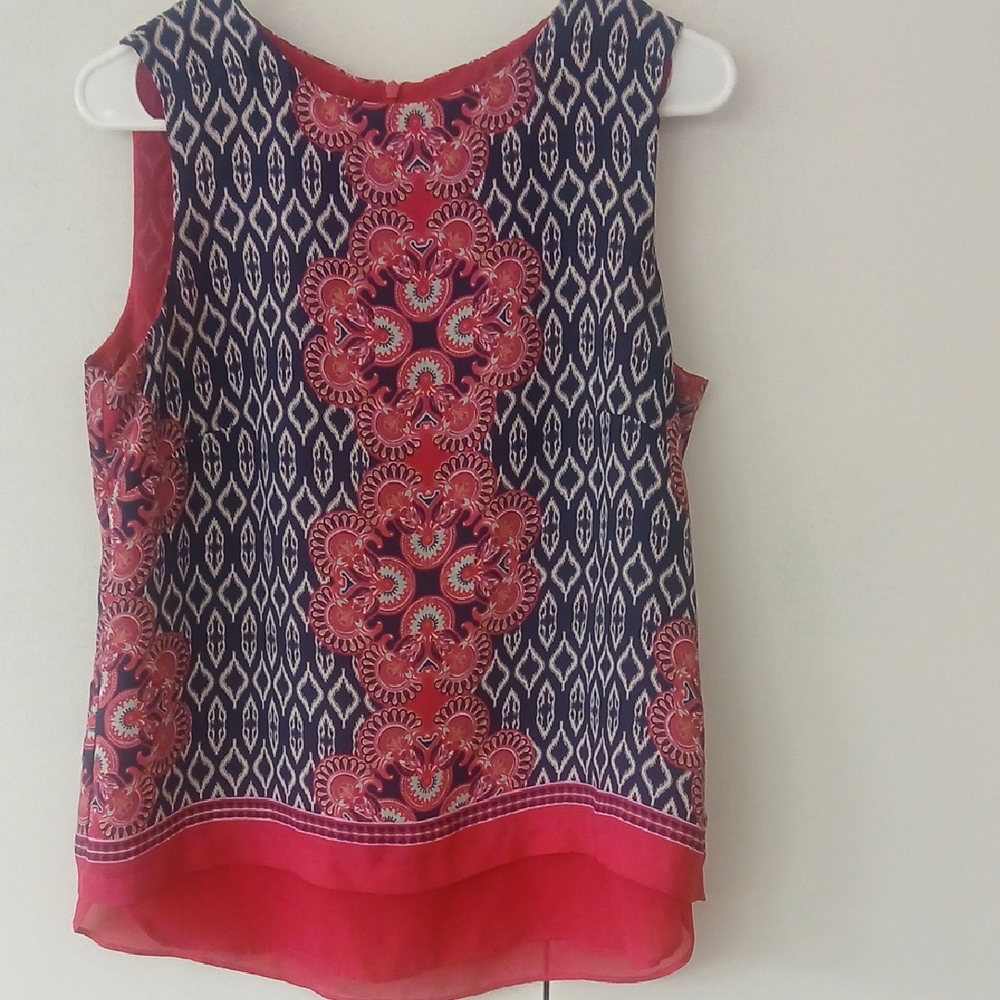 Rose & Olive Sleeveless Rand Blue Blouse
